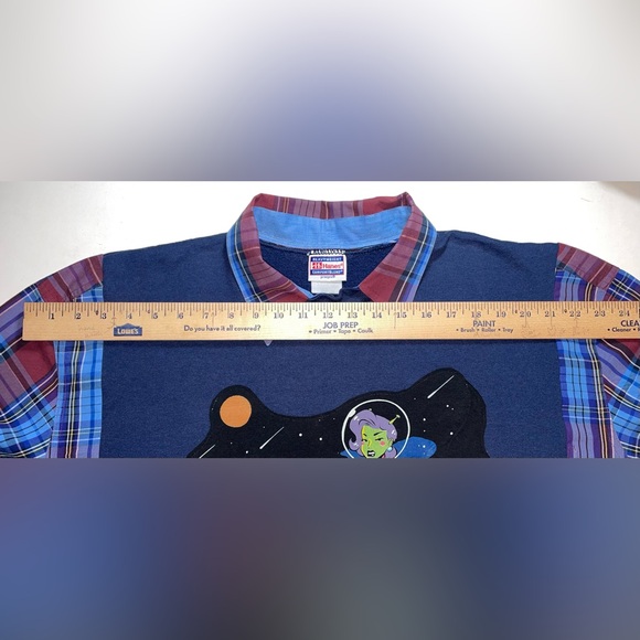 Hanes & Chaps Brand Upcycled Sexy Space Alien Top - Picture 7 of 10